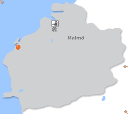 Karte mit Pensionen und anderen Unterkünften in Malmö