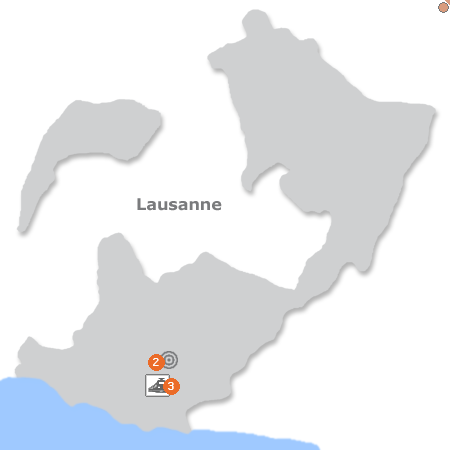 Karte mit Pensionen und anderen Unterkünften in Lausanne